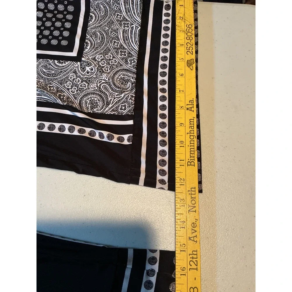 INC‎ International Concepts Womens 0X Paisley Polka Dot Wide Leg Pants Black